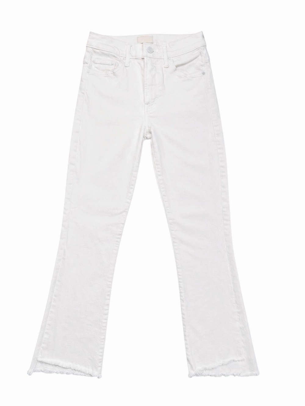 MOTHER The Insider Crop Step Fray White Jeans Fairest of Them All Size 24